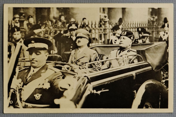 Hitler & Mussolini Postcard by Hoffman