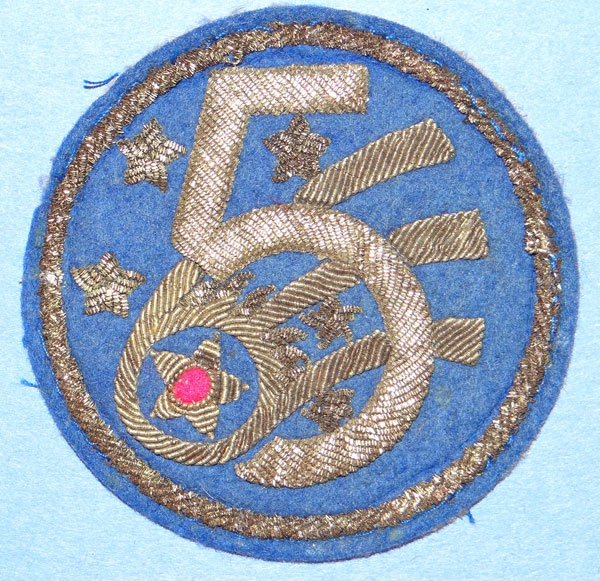 Bullion 5th Army Air Force Shoulder Patch