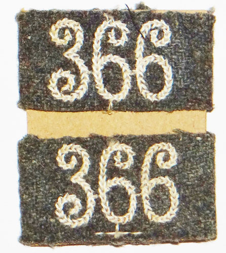 Army 366th Infantry Regt. Shoulder Board Slip Tabs