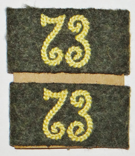 Army 73rd Signal Regt. Shoulder Board Slip Tabs