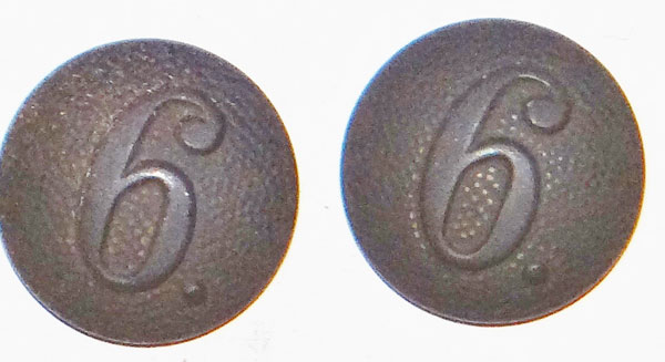 Army 6th Company Shoulder Board Buttons