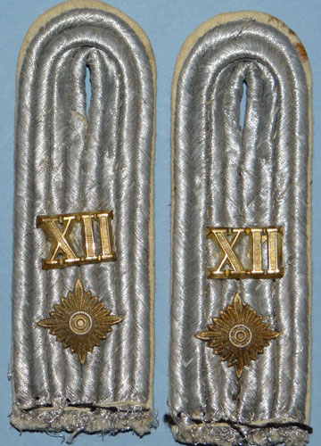 Army Wehrkreis "XII" Dress Oberleutnant Infantry Shoulder Boards