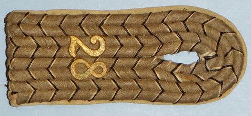 WW I German Leutnant 28th Infantry Regt. Shoulder Board