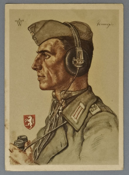 Wolfgang Willrich Color Drawing of "Leutnant Hugo Primozic"