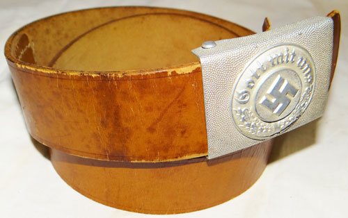 Police "Gendarmerie" NCO/EM Brown Leather Belt & Buckle