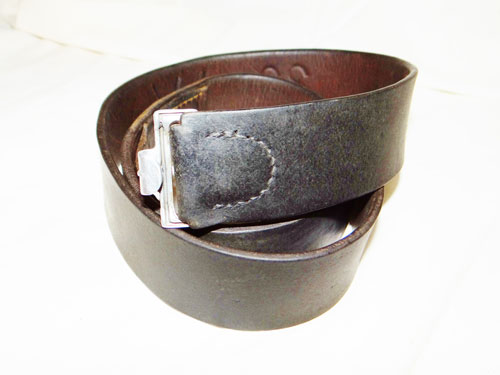 SS Marked NCO/EM Black Leather Belt