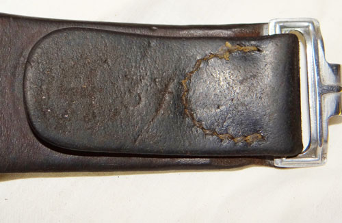 SS Marked NCO/EM Black Leather Belt