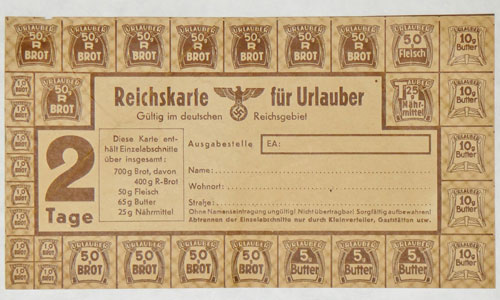 German WW II "Ration" Stamps