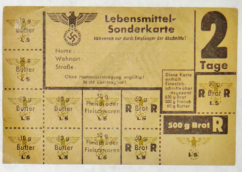 German WW II "Ration" Stamps