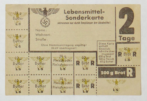 German WW II "Ration" Stamps