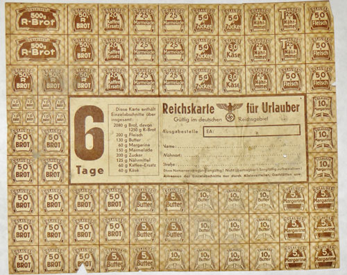 German WW II "Ration" Stamps