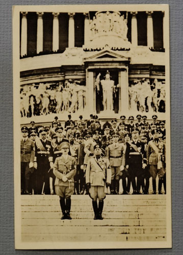 Hitler & Mussolini Postcard by Hoffman