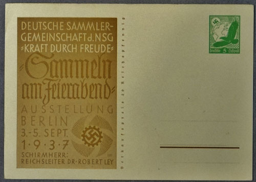 1937 Postcard Commemorating the Exhibition “Sammeln am Feierabend” (Collecting on Leisure Time)