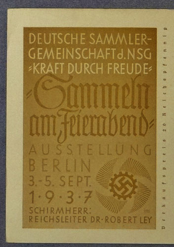 1937 Postcard Commemorating the Exhibition “Sammeln am Feierabend” (Collecting on Leisure Time)