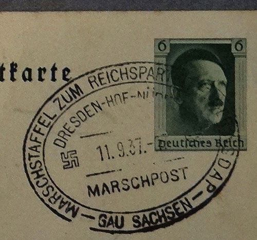 1937 Postcard Commemorating the Reichsparteitag in Nurnberg