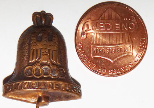 1936 Olympiade Bell Tinnie Stick Pin