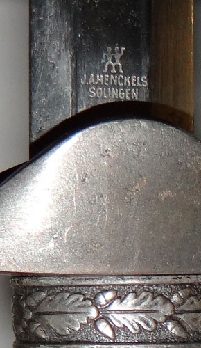 "J.A. Henckels" Maker Marked Army Officer Dagger