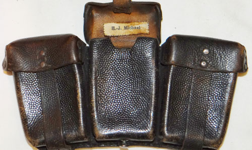 NAMED WW II Leather 98K Ammunition Pouch