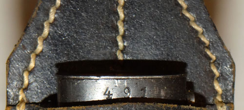 WW II German 98K Bayonet with Matching Numbers with Leather Frog