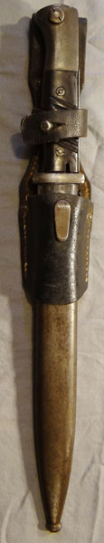 German WW II 98K Bayonet with Kriegsmarine Marked Leather Frog
