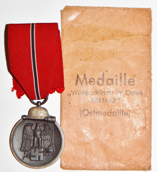 Russian Front Medal with paper Award Packet