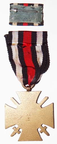 WW I Cross of Honor with Swords with Ribbon Bar