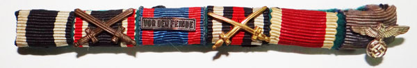 German WW I/II Six Place Ribbon Bar