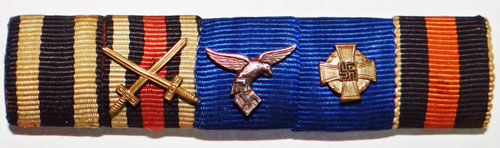 German WW I/II Five Place Ribbon Bar