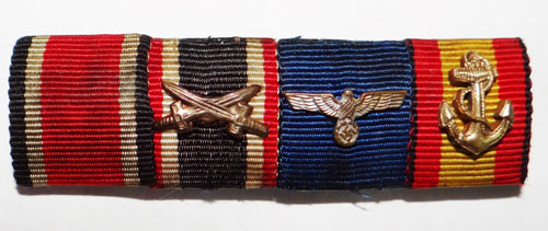 German Army WW II Four Place Ribbon Bar