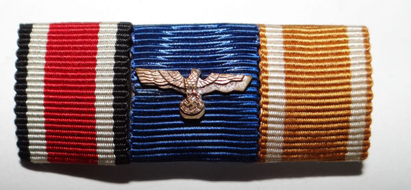 German Army WW II Three Place Ribbon Bar