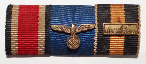 German Army WW II Three Place Ribbon Bar