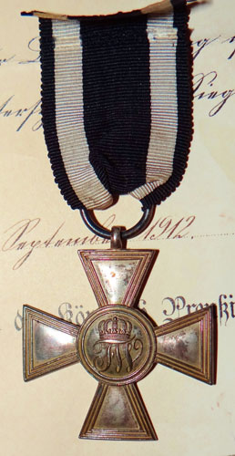 Prussian Order of the Red Eagle Fourth Class with Document