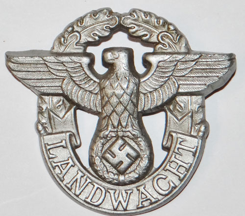 Police "Landwacht" Metal Cap & Breast Insignia