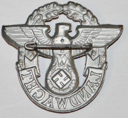 Police "Landwacht" Metal Cap & Breast Insignia