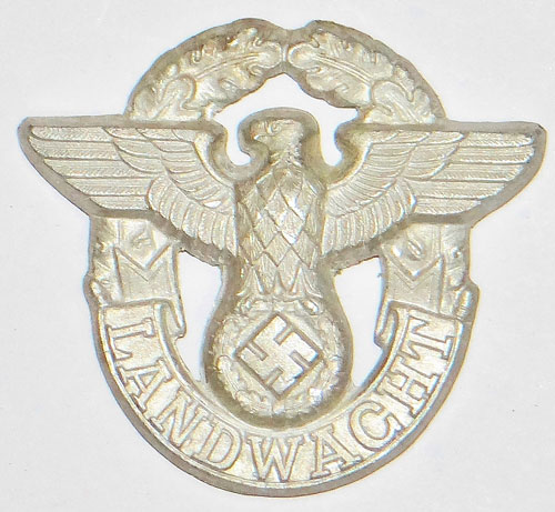 Police "Landwacht" Visor Hat Insignia