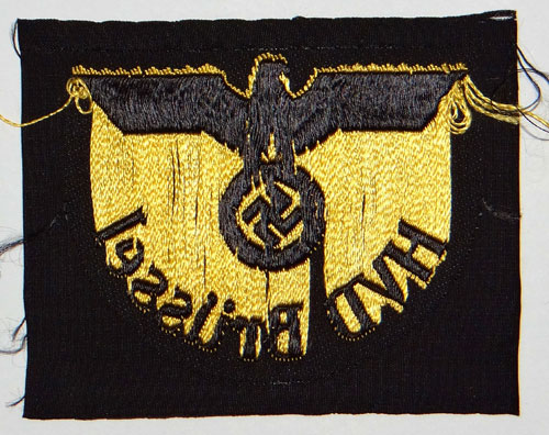 "HVD Brussel" Reichsbahn Sleeve Insignia