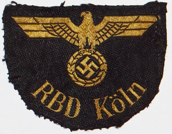 "RBD Koln" Reichsbahn Sleeve Insignia