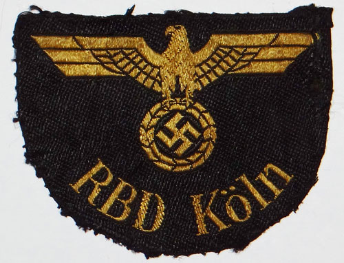 "RBD Koln" Reichsbahn Sleeve Insignia