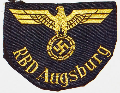 "RBD Augsburg" Reichsbahn Sleeve Insignia