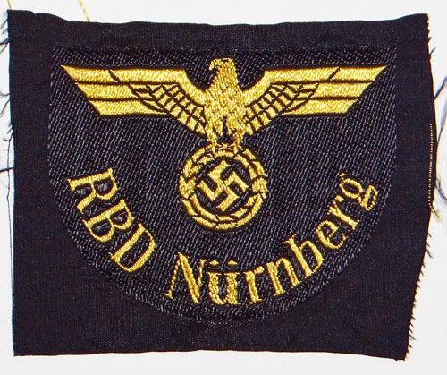 "RBD Nurnberg" Reichsbahn Sleeve Insignia