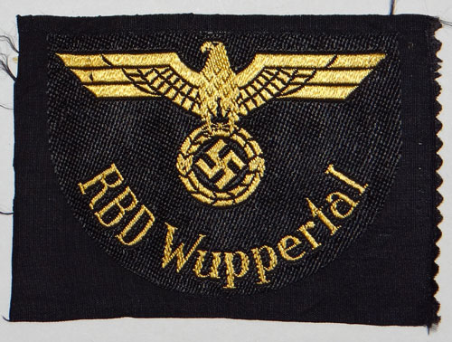 "RBD Wuppertal" Reichsbahn Sleeve Insignia