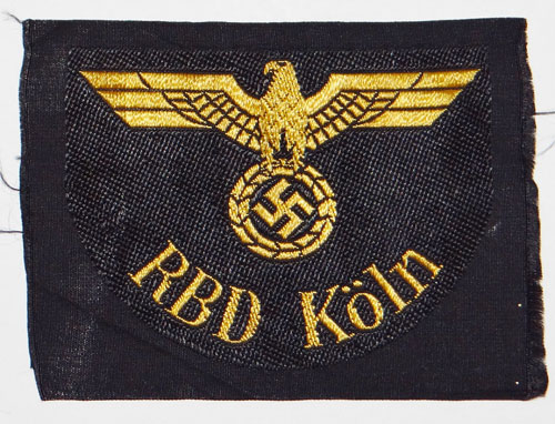 "RBD Koln" Reichsbahn Sleeve Insignia