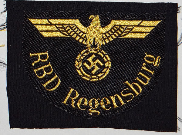 "RBD Regensburg" Reichsbahn Sleeve Insignia