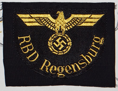 "RBD Regensburg" Reichsbahn Sleeve Insignia