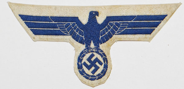 Kriegsmarine NCO/EM Dark Blue on White Breast Eagle