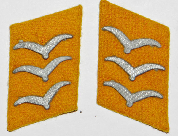 Luftwaffe Feldwebel & Obergefreiter of Flight & Para Troops Collar Tabs