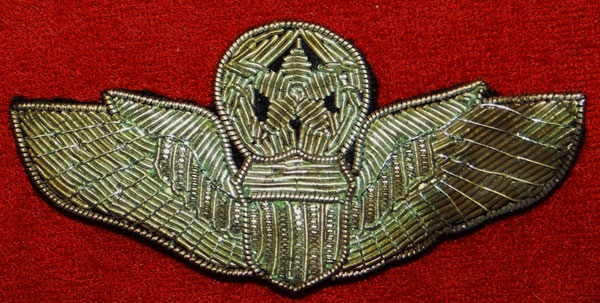 Korean War Period Bullion Wire 3 inch "Command Pilot" Wing