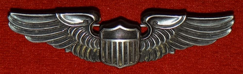 WW II 3 Inch "Pilot" Pin Back Wing