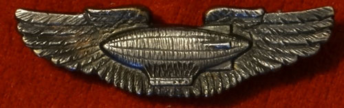 Early "Airship Pilot" 1-1/2 Inch Pin Back Wing