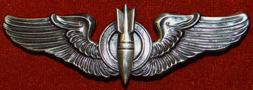 WW II "Bombardier" 3 inch Pin Back Wing by "Meyer"